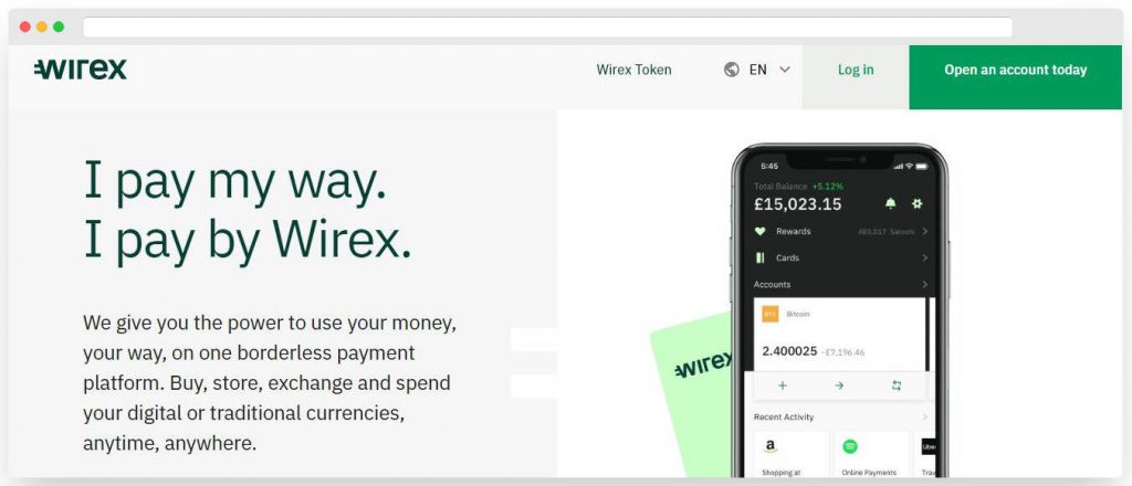 wirex digital currency bank account